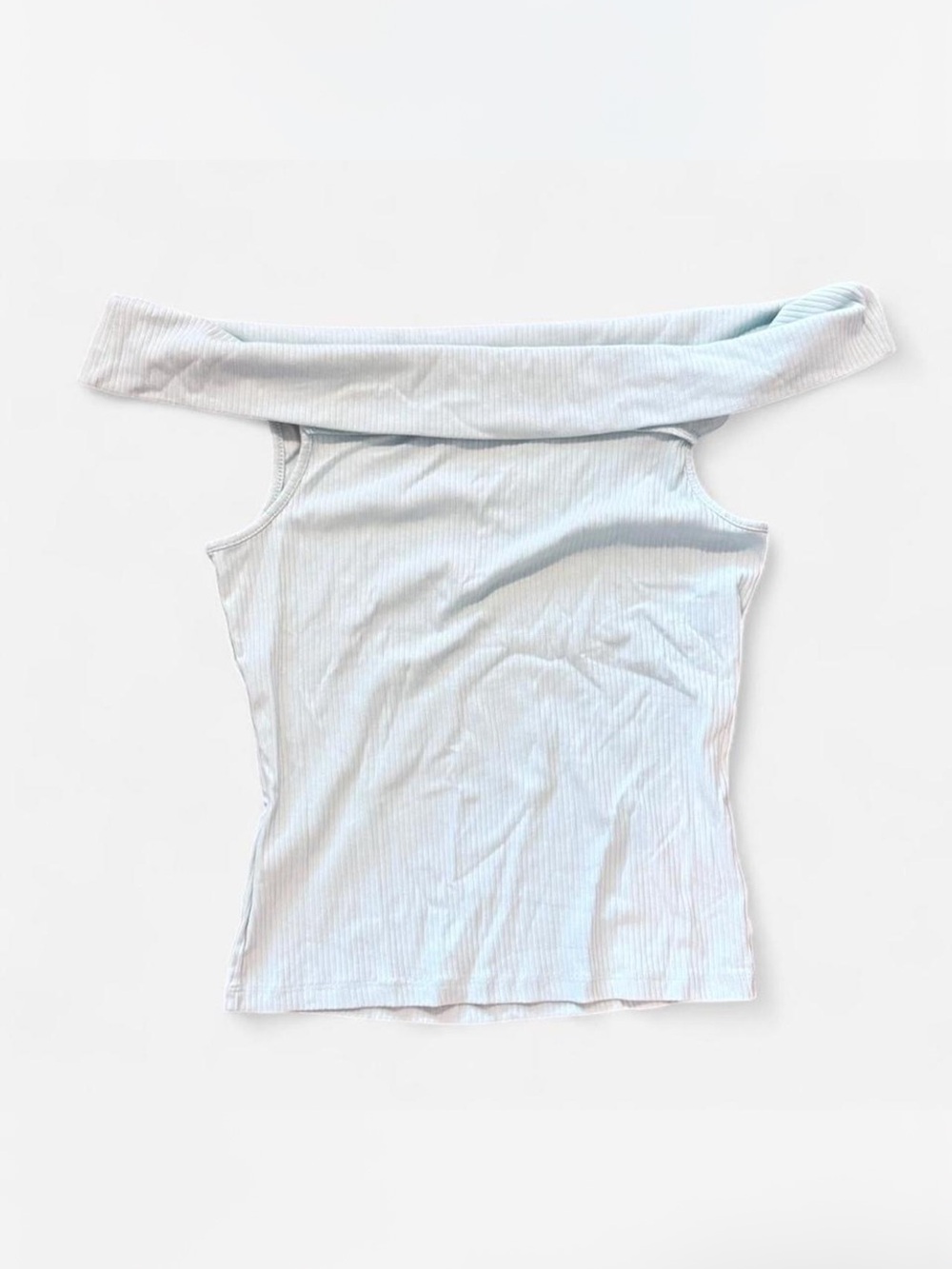 Old Navy Women’s Medium Light Blue Off The Shoulder Crop Top